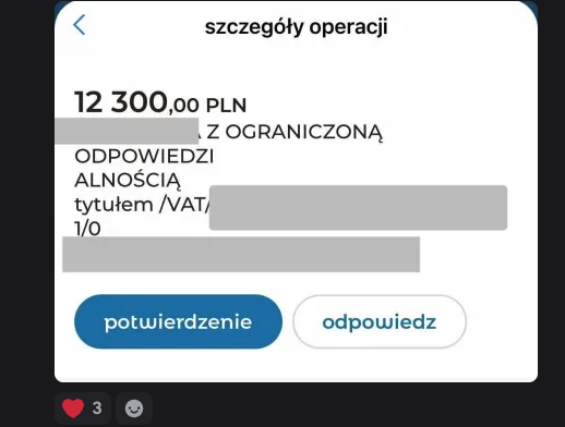 Przelew 12 300,00 zł